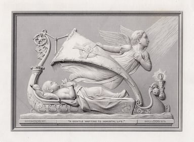 Felix Martin Miller Voyage to the Afterlife 1879 engraving Framed