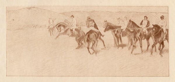 Edgar Degas 1892 Horse Race Etching
