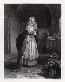 1800s Edward Matthew WARD SIGNED Engraving A King's Daughter Framed