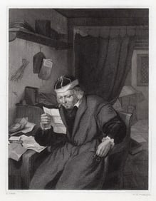 Adriaen van Ostade An Advocate in his Study (A Lawyer in his Study) engraving signed