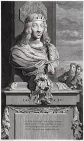 Adriaen van der Werff 1697 Engraving James IV of Scotland Framed