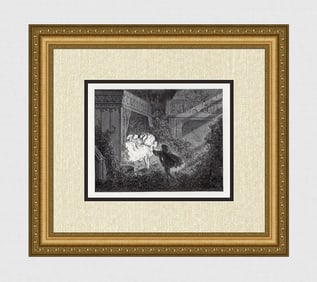 Gustave Dore Sleeping Beauty II 1880 Woodcut Signed