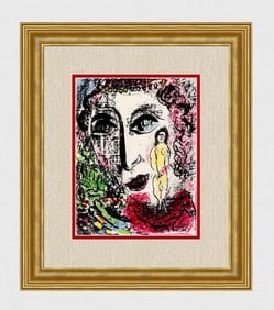 1963 Marc Chagall Lithograph Apparition at the Circus Framed