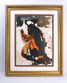 Dali Amos's Vision 1967 Biblia Sacra Lithograph Framed