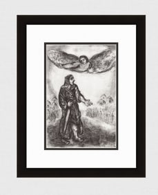 2 Marc Chagall 1956 Antique Religious Print Joshua before Jericho FRAMED