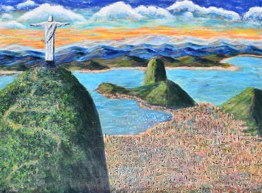 Arthur Kinslow Orginal Painting Rio de Janeiro 40 x 30 Inches