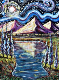 Arthur Kinslow Original Painting Galaxy of Stars IV 36 x 48 Inches