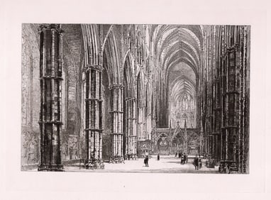 Herbert Railton The Interior of the Nave 1889 etching