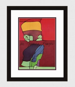 1976 VALEROI ADAMI Color Lithograph "Scholar James Frazer" GALLERY FRAMED
