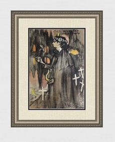 Rare 1963 Pablo Picasso Pochoir "The Decadent Poet" Limited Bleus en Barcelone