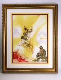 Dali Original Archangel Raphael 1967 Lithograph Framed