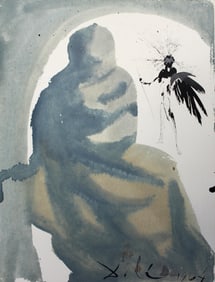 Dali Biblia Sacra Prohet's Injury Authentic Framed Lithograph 1967