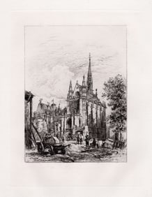 Alfred Louis Brunet Debaines The Sainte Chapelle 1883 etching