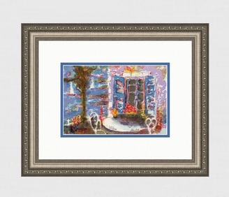 Urbain Huchet Villa sur L'Aren lithograph signed