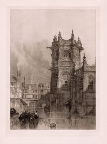 David Roberts The Church of St. Pierre, Caen 1888 etching