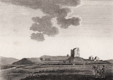 Samuel Hooper 1700s Historic Engraving View of Lag Castle Framed