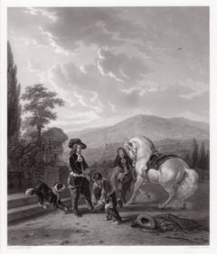 Josephus Jodecus Moerenhut Preparing for the Chase 1857 engraving