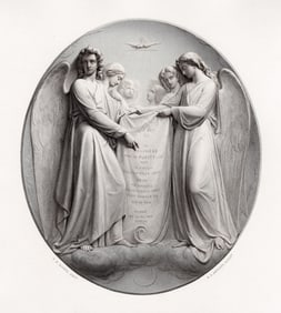 Joseph EDWARDS SIGNED 1800s Antique Engraving A Vision Framed