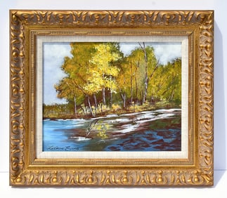 Laverne Evans Original Painting Fall Landscape Framed