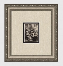 1800s REMBRANDT B37 Etching Joseph Telling His Dreams Durand SIGNED Framed