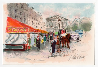 Urbain Huchet Maxim's lithograph signed