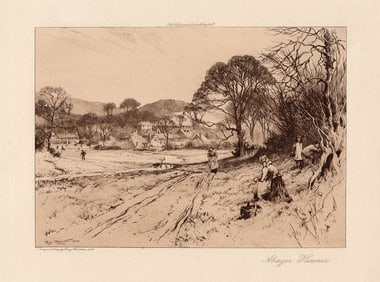 1908 Percy Robertson ORIGINAL Etching "Abinger Hammer" SIGNED