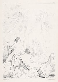 Joseph Noel PATON 1800s Engraving Dreams of Love Shown SIGNED FRAMED