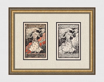 1896 Eugene Grasset Joan of Arc one of 25 on Japon with proof