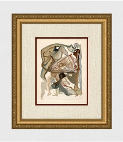 1960 Salvador Dali Surreal Authentic Woodcut