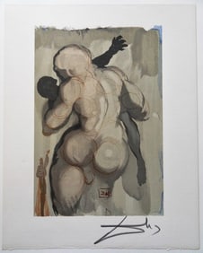 1960 Salvador Dali Violence Authentic Woodcut