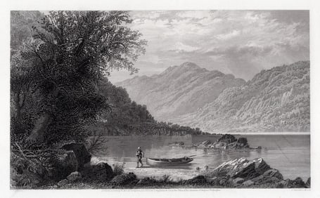 1800s Granville PERKINS SIGNED Antique Engraving HUNTER'S GAP, PA Framed