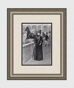 Charles Delort 1800s Antique Print Paris Horse Show SIGNED Framed