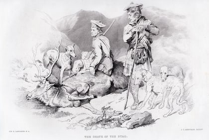 Sir Edwin Henry Landseer The Death of the Stag 1876 engraving