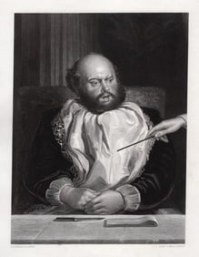 Signed 1800s CHARLES ROBERT LESLIE Engraving SANCHO PANZA Framed