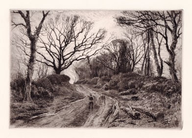 Frederick Albert Slocombe A Winter Evening 1882 etching