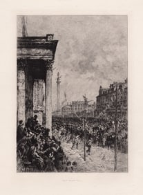 William Ewart Lockhart The Queens Entry in 1876 1878 etching