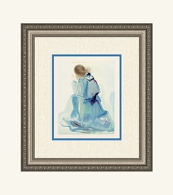 Salvador Dali The Angel 1960 Woodcut Signed Framed