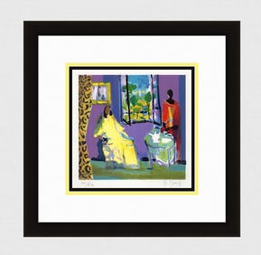 Marcel Mouly Hand signed Lithograph Two Women Interior