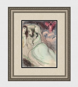 1960 Marc Chagall Lithograph Sarah and Abimelech Framed