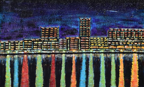 Monumental Arthur Kinslow Original Painting Shooting Star 38 x 58 inches