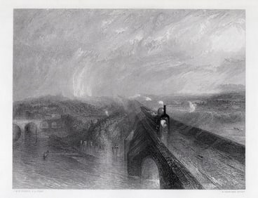 JMW TURNER 1800s Engraving Great Western Railway SIGNED Framed