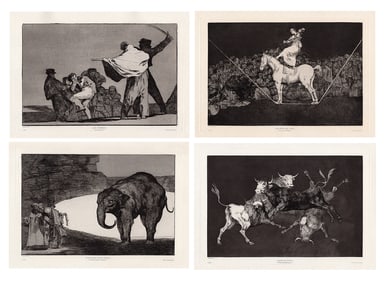 Francisco de Goya y Lucientes Four Etching Los Proverbios Framed