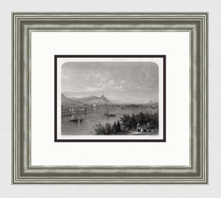 James Astbury HAMMERSLE SIGNED 1800s Engraving The River Rhine FRAMED