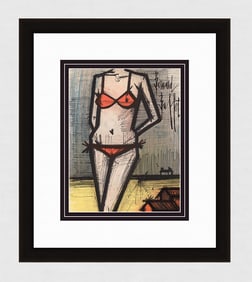 Bernard Buffet 1967 lithograph On the Beach signed