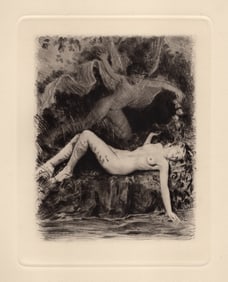 Cupid Finding Psyche Original 1955 Paul-Emile Becat Limited Drypoint