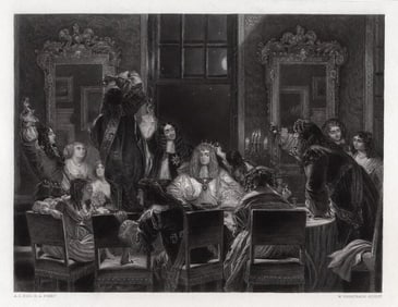 Augustus Leopold Egg 1800s Engraving Duke of Buckingham FRAMED SIGNED