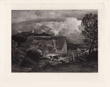 Samuel Palmer The Farmyard 1885 engraving