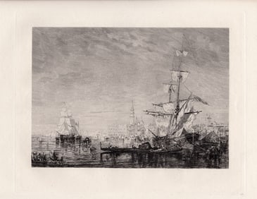 Felix Ziem Venice 1885 etching