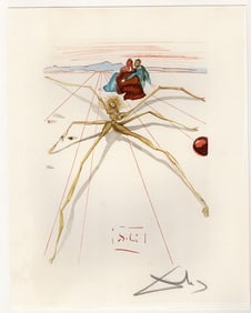 1960 Salvador Dali Terrace Anger Authentic Woodcut