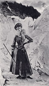 Henri Lucien Doucet 1890 Antique Print Switzerland Tourist SIGNED Framed